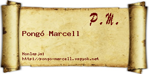 Pongó Marcell névjegykártya